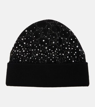 Bonnet GG en laine à cristaux | Gucci