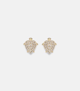 Tortue Coeur 9kt gold earrings with diamonds | Yvonne Léon