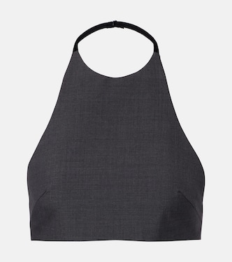 Halterneck virgin wool crop top | Jil Sander