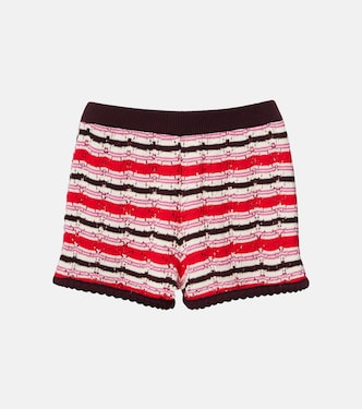 Striped crochet cotton shorts | The Attico