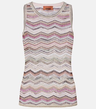 Zigzag sequined lamé top | Missoni