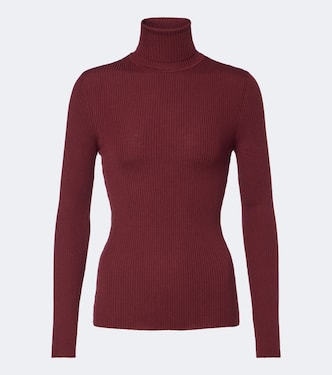 Ribbed-knit virgin wool turtleneck top | Wolford