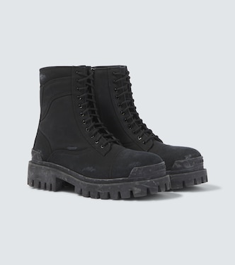 Combat Strike canvas lace-up boots | Balenciaga