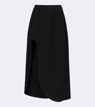 Gonna midi in lana vergine asimmetrica | Jil Sander