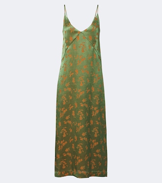 Floral jacquard satin slip dress | Dries Van Noten
