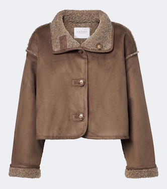 Esme teddy-lined cropped jacket | Velvet