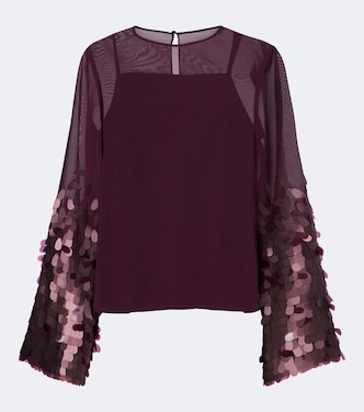Ariane sequined chiffon top | Joseph
