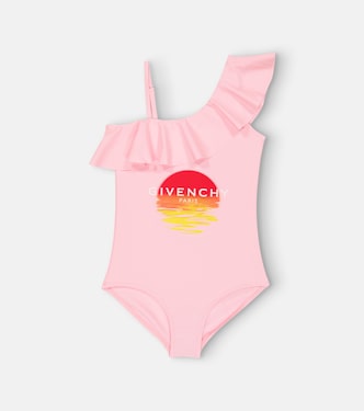 Asymmetric ruffled swimsuit | Givenchy Kids