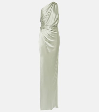 One-Shoulder-Robe aus Seidensatin | The Sei
