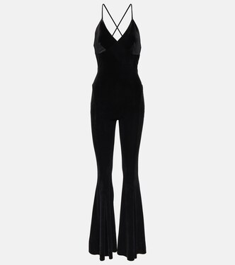 Velvet flared jumpsuit | Norma Kamali