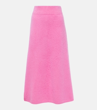 Asta high-rise cashmere midi skirt | Lisa Yang