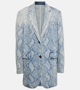 Snake-effect denim blazer | Sportmax