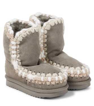 Shearling-lined suede ankle boots | Mou Kids