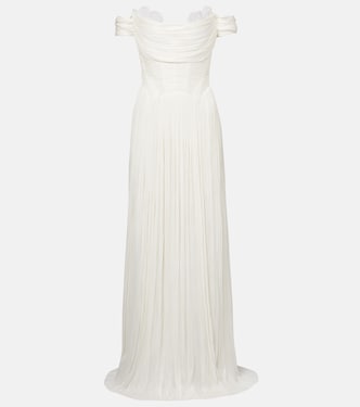 Off-Shoulder-Robe Sharon aus Seide | Maria Lucia Hohan