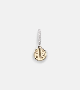 Boucle d'oreille unique Resilience Mini en or jaune et blanc 18 ct et diamants | FoundRae