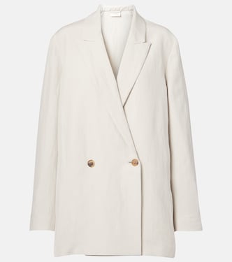 Nat double-breasted silk and linen blazer | The Row