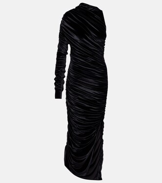 Robe longue asymétrique en velours | Mugler