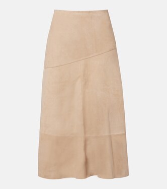 Suede midi skirt | Yves Salomon