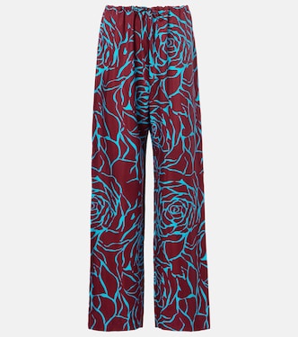 Floral jersey straight pants | Dries Van Noten