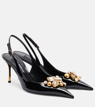 Embellished patent leather slingback pumps | Dolce&Gabbana