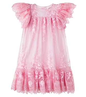 Floral lace-trimmed tulle dress | Petite Amalie  