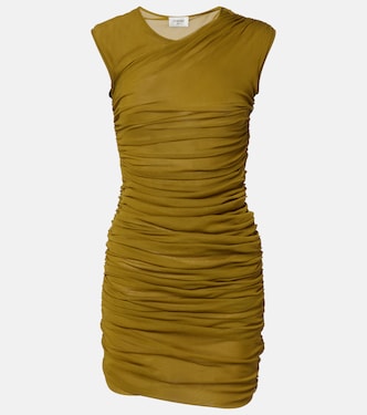 Ruched tulle jersey minidress | Saint Laurent