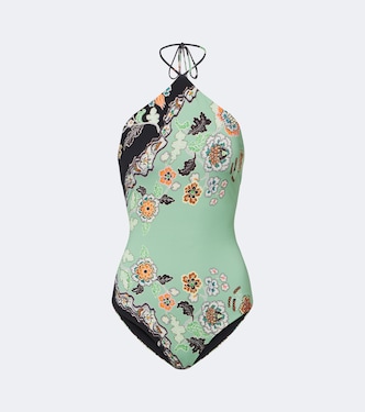Floral halterneck swimsuit | Roberto Cavalli
