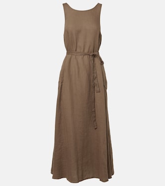 Reta linen midi dress | Velvet