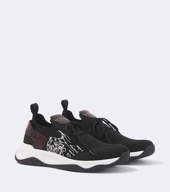 Shadow leather-trimmed sneakers | Berluti