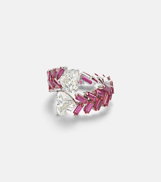 18kt white gold ring with rubies and diamonds | Kamyen