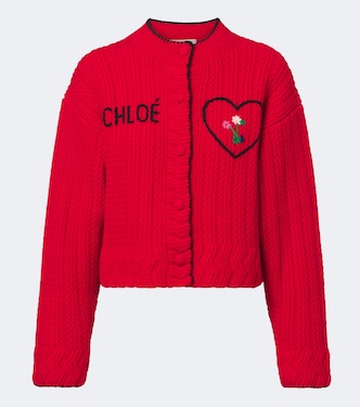 Embroidered wool and cashmere cardigan | Chloé