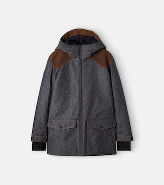 Langtang hooded denim ski jacket | Moncler Grenoble Enfant
