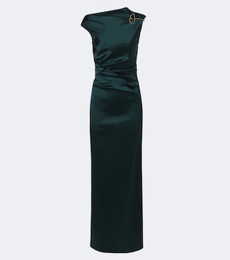 Vestido de fiesta de satén fruncido | Max Mara
