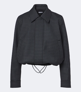 Gingham wool-blend blouson jacket | Loewe