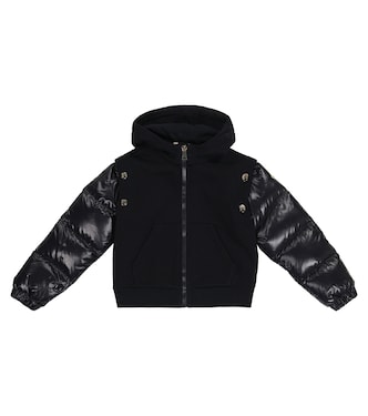 Zipped cotton-blend hoodie | Moncler Enfant