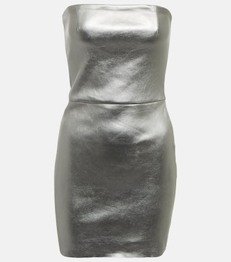 Vestido corto Amina de piel sin tirantes | Stouls