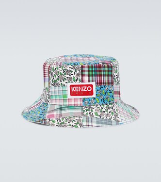 Checked cotton and silk bucket hat | Kenzo