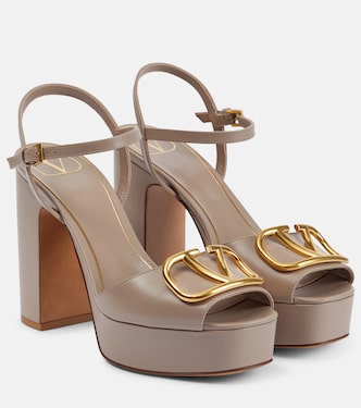 VLogo leather platform sandals | Valentino Garavani