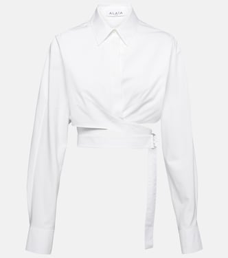 Cropped cotton poplin shirt | Alaïa