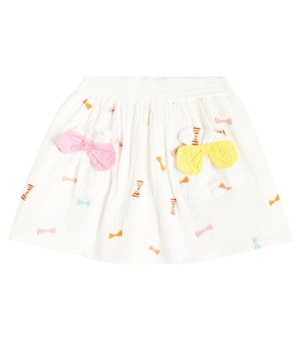 Gonna in cotone con fiocchi e ricamo | Stella McCartney Kids