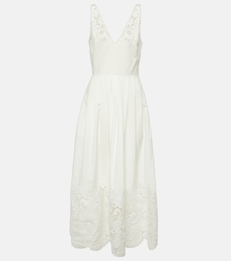 Broderie anglaise cotton midi dress | Valentino