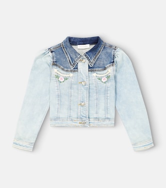 Veste en denim à broderies | Monnalisa