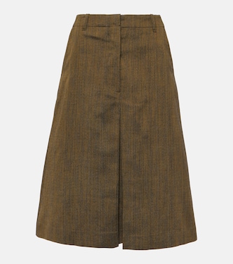 Cotton and silk-blend midi skirt | Dries Van Noten