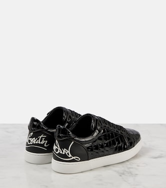 Fun Vieira croc-effect leather sneakers in black - Christian