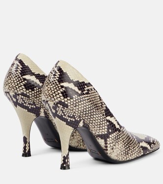 Eva snake-effect leather pumps in neutrals - Khaite | Mytheresa