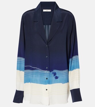 Mariner printed silk crêpe de chine shirt | SIR