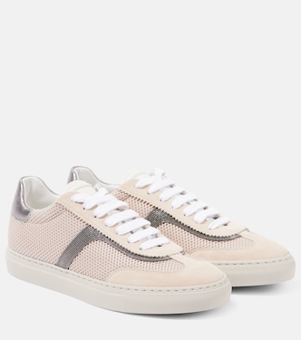 Sneakers Monili aus Veloursleder und Mesh | Brunello Cucinelli