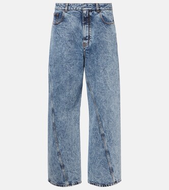 Twisted low-rise wide-leg jeans | Alaïa