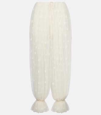 Embroidered silk lace wide-leg pants | Chloé