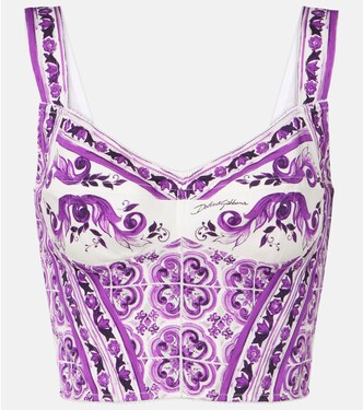 Majolica silk-blend bustier top | Dolce&Gabbana